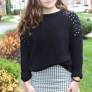 topshop studded shoulder sweater